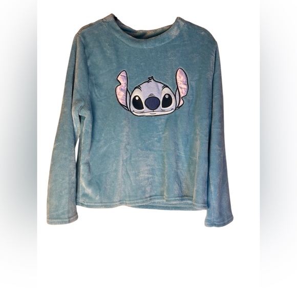 Disney 100 Women’s Stitch Soft Fleece Long Sleeve Pullover Top Pajama Size Large - Picture 2 of 9